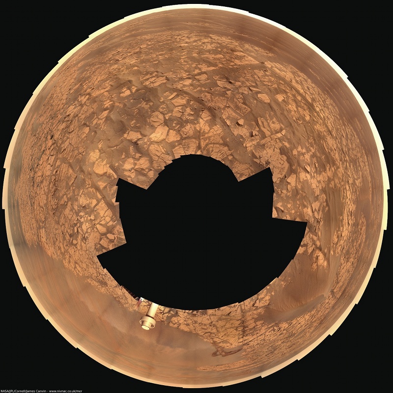 mars_360_jan09 polar panorama of Martian landscape