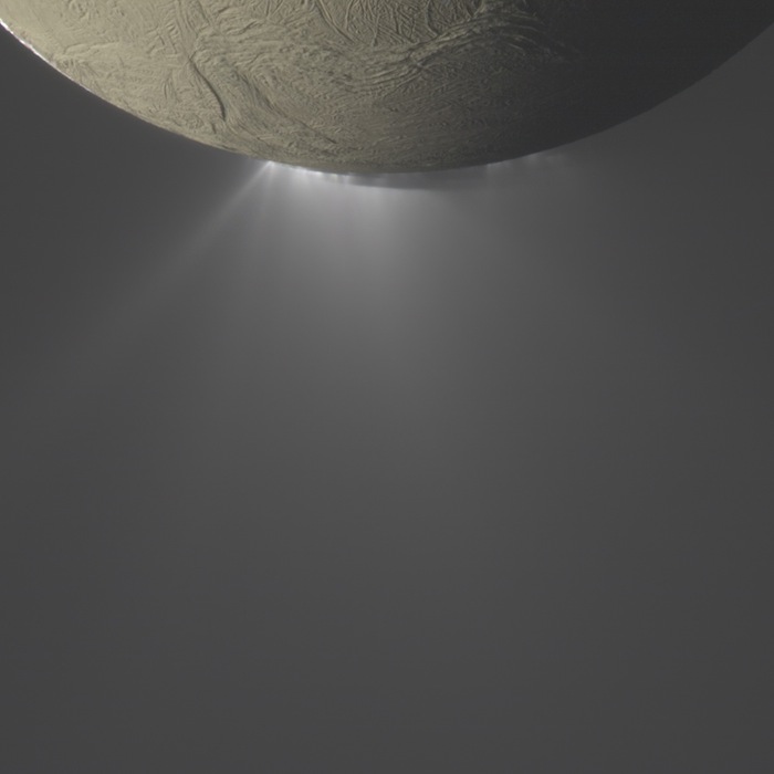 Geysers of water ice erupt from Saturn's enigmatic moon Enceladus