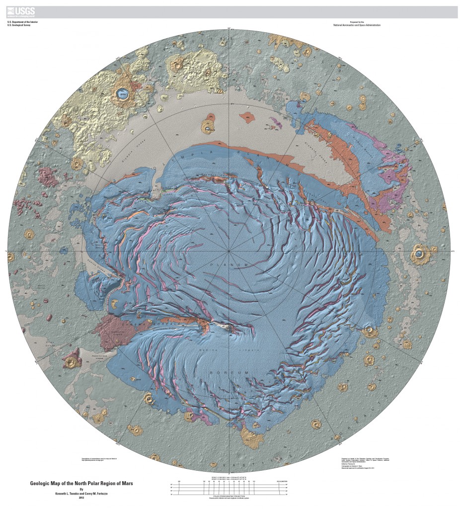 mars polar map