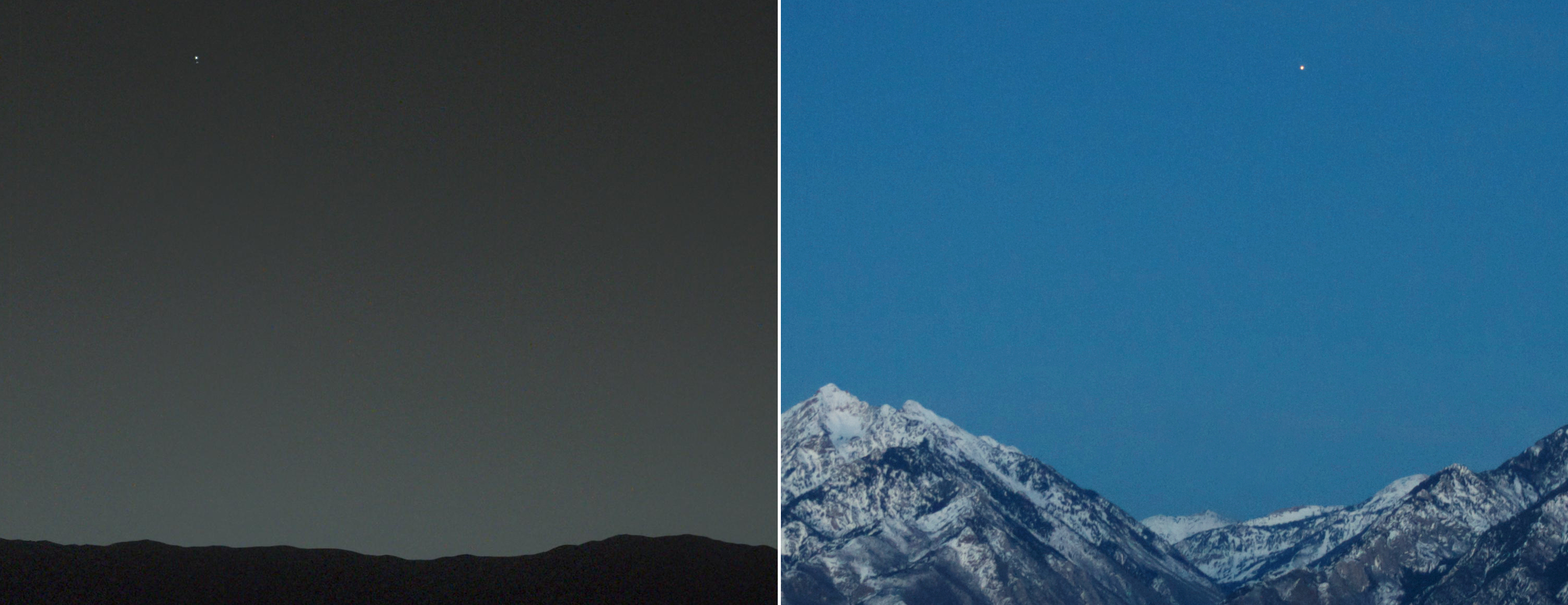 Earth seen from Mars; Mars seen from Earth
